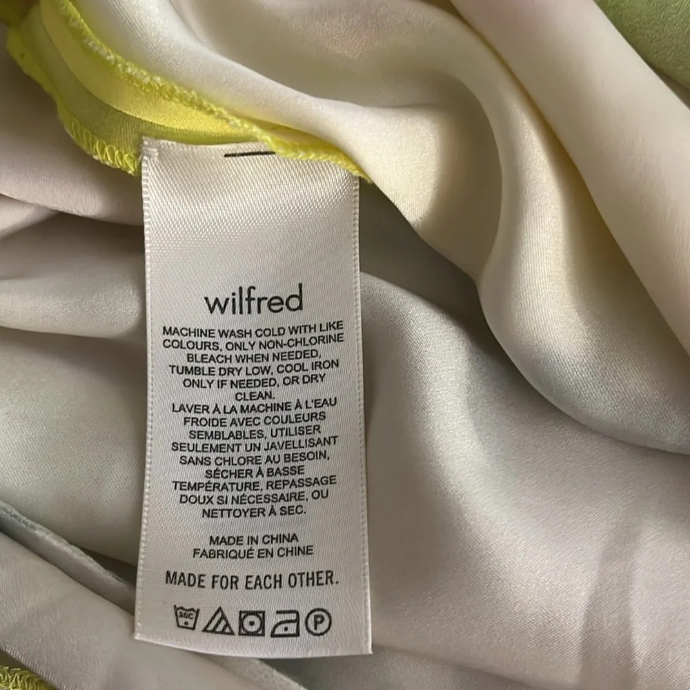 Wilfred | Aritzia Only ruched mini slip dress Marsh Honey Dew women’s size L - Picture 9 of 12
